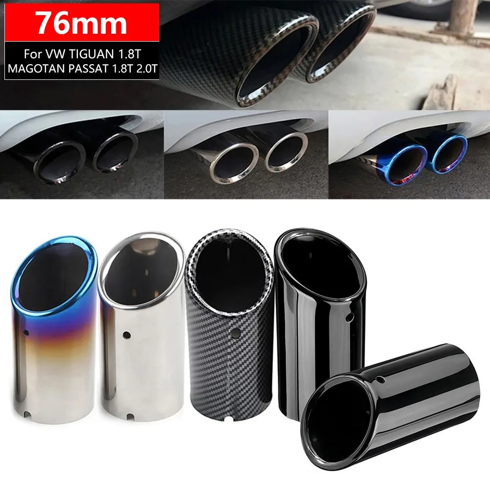 76mm for VW TIGUAN 1.8T MAGOTAN PASSAT 1.8T 2.0T STAINLESS STEEL Stainless Steel Car Exhaust Muffler Tip Pipe Cover Tailpipe