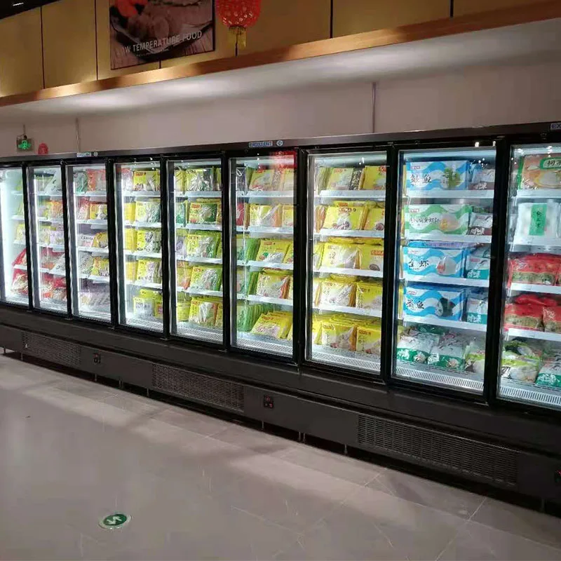 Customized Commercial Multideck Cabinet System Glass Door Showcase Upright Freezer Display Refrigerator for Food Storage