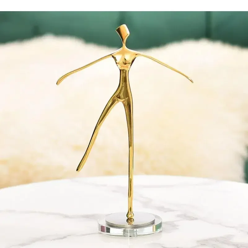 

#For Abstract Figures Copper Ornaments Ballerina Character Statue Desktop Decor Statuette Crafts Figurines Home Decoration Moder