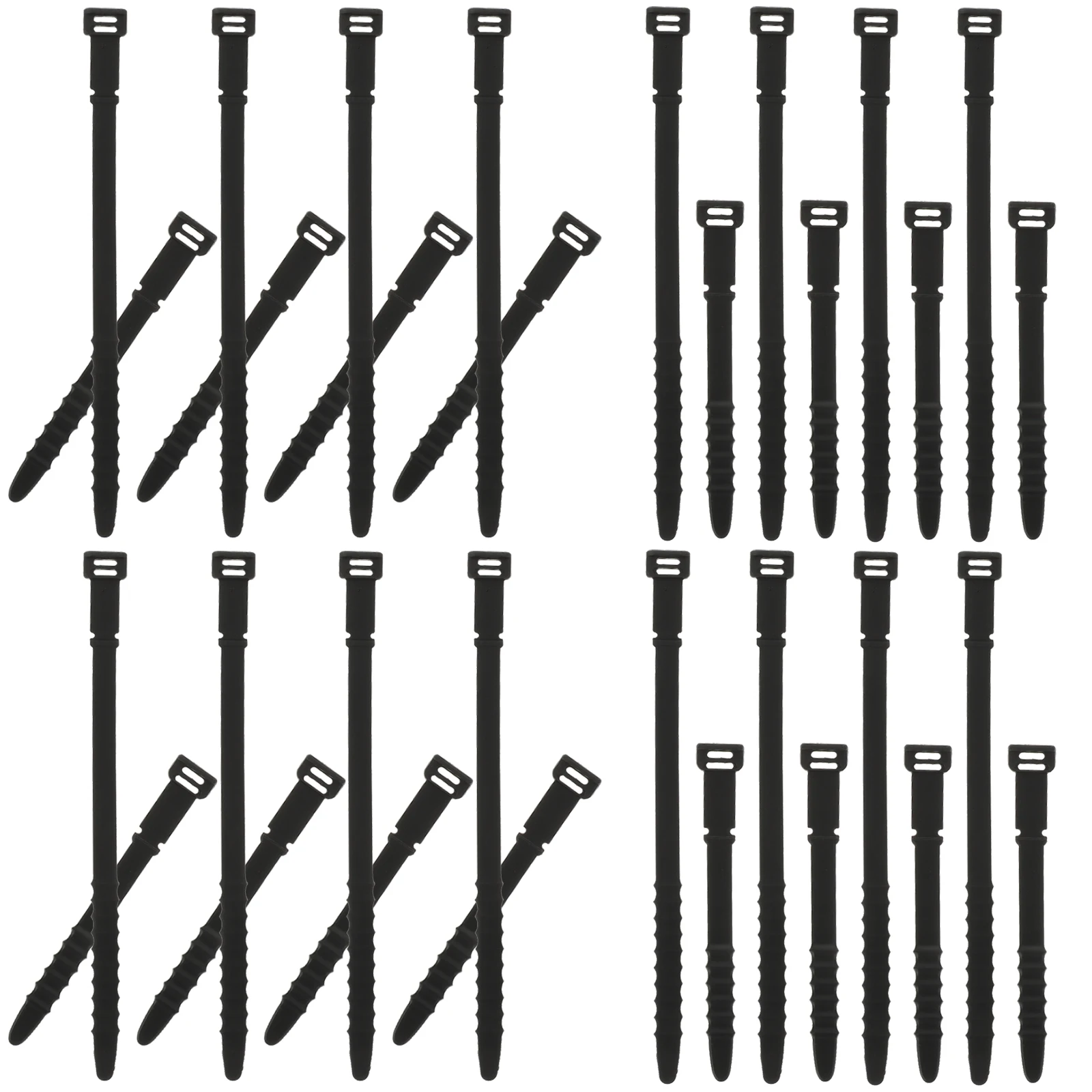 

40pcs Silicone Ties Reusable Wire Organizer Cable Management Straps Home Office Garage Durable Fastening Tie Wire Cord Wraps