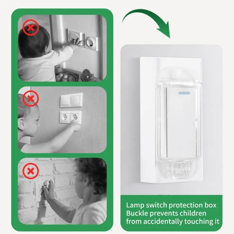 Transparente Lichtschalter-Sicherheitsabdeckung Kindersicherer Wandschalter-Schutz Verhindert Kinderberührung Wandschalter-Schutzvorrichtung 2 6 10 Stück Optional – Detail 5