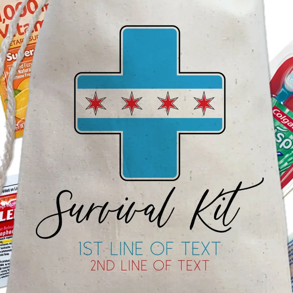 Custom Gift Bags,Chicago Vacation Survival Kit Bags,Chicago Girls Trip Bachelorette Gift Bags,Adult Chicago Birthday Favor Bags