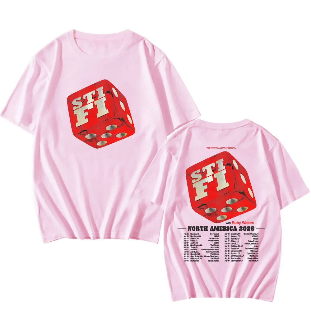 STI FI Sticky Fingers جولة أمريكا الشمالية 2026 تي شيرت للجنسين ملابس الشارع الشهير القطن قصير الأكمام الذكور بلايز الموضة الجرافيك تيز