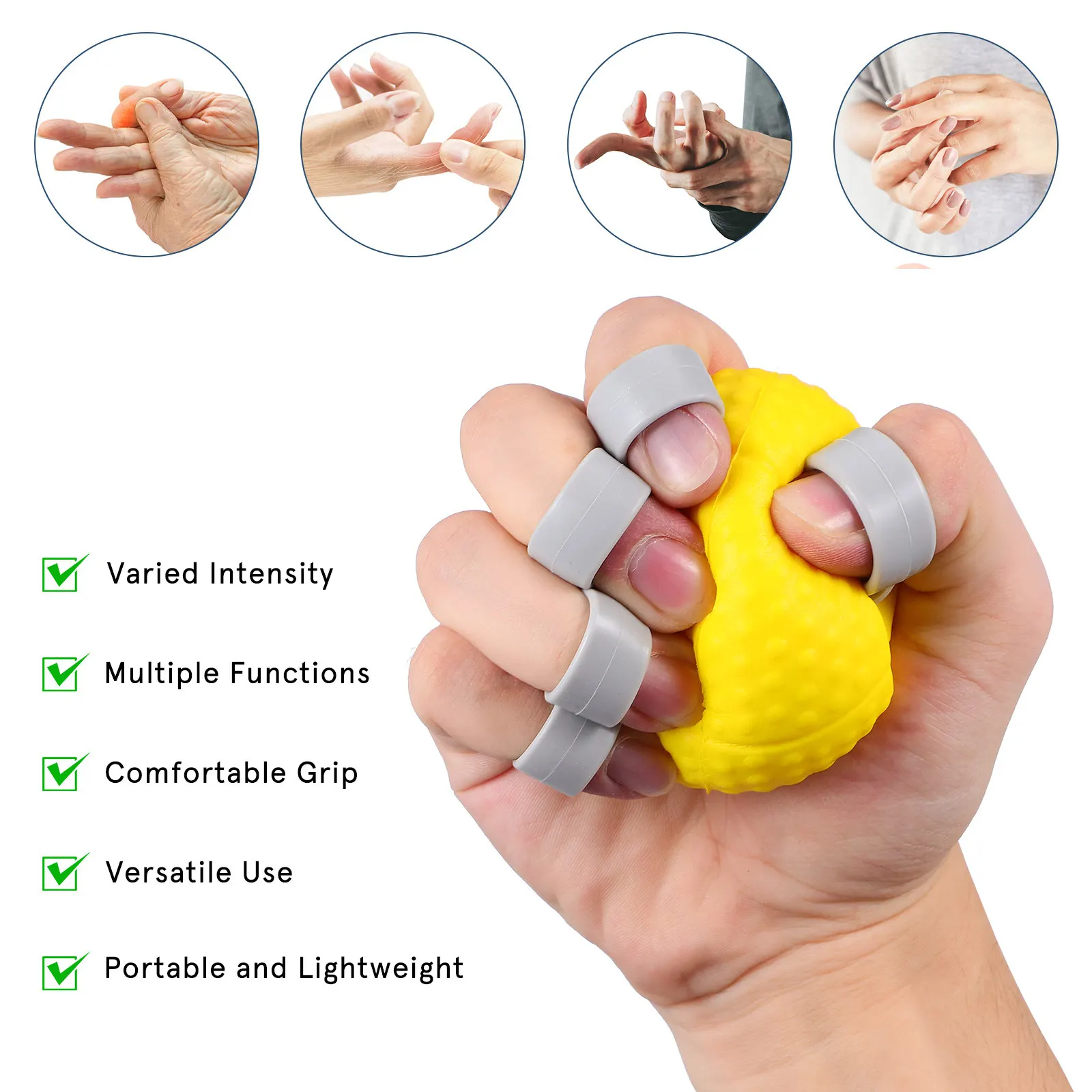 2 pcs Grip Hand Strength Training Wrist Finger Strengthener Trainer Halloween Christmas New Year Hand Grip Trainer