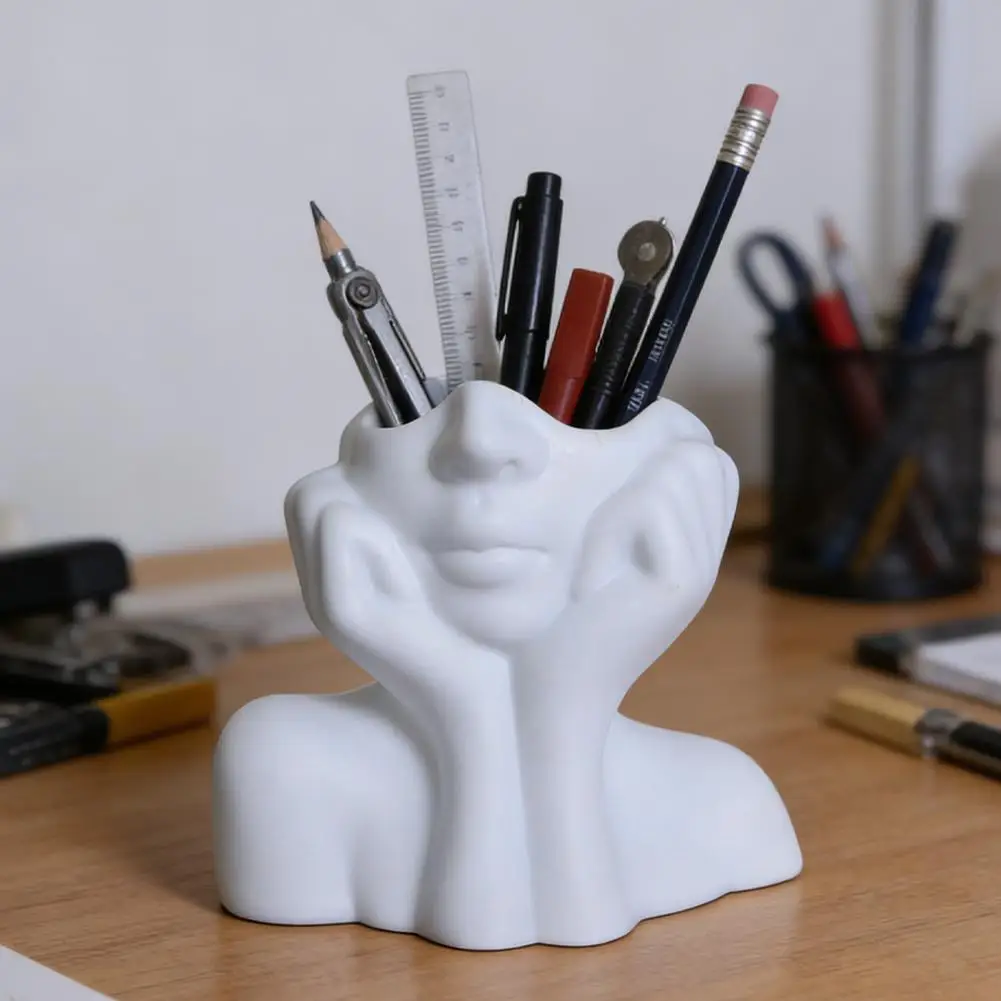 1PC Abstract Face Art Ceramic Vase Nordic Ins Style Home Desktop Decoration Small Flower Furnishings Utensils, Creative And D5Q4
