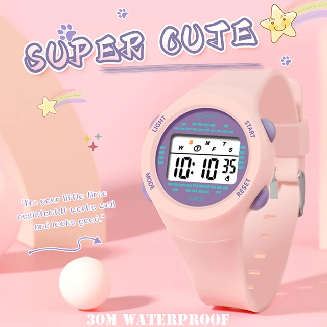 Children s Electronic Watch Girl Pink Cute Middle School Boys Watch 30M Waterproof Kids Multi functional Digital SmartWatch Gift AliExpress