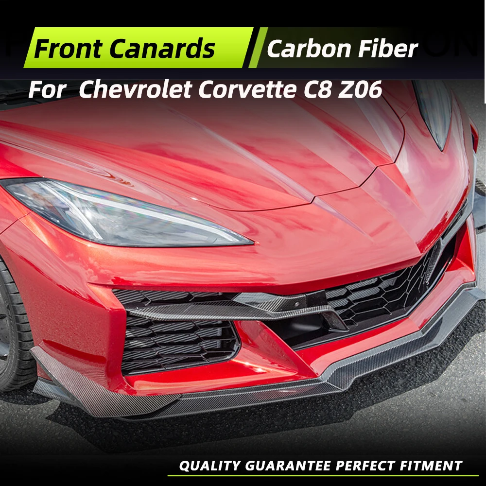 

Car Front Canards Splitters Spoiler For Chevrolet C8 Corvette Z06 2023 Car Front Fins Canards Car Racing Body Kits Carbon Fiber