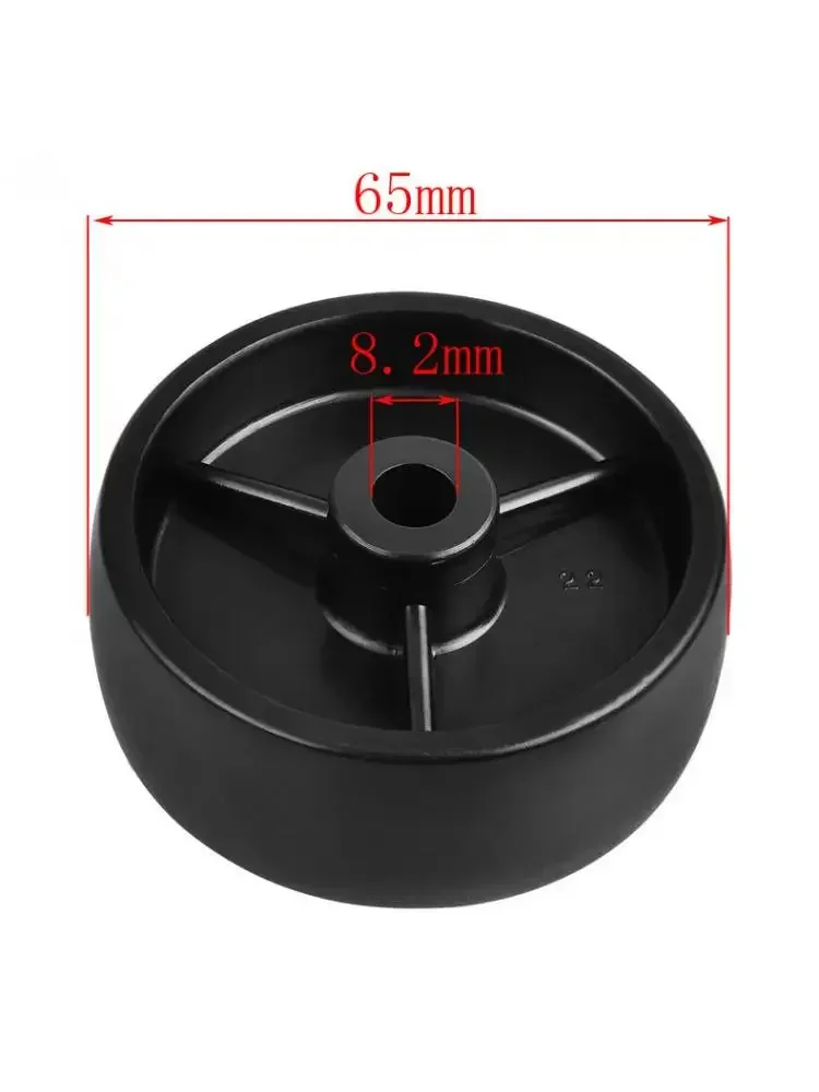 10 Pcs/Lot  Casters Spot 2.5 Inch Black Pp Single Wheel Inner Hole 8mm Bearingless Plastic Diameter 65mm Home
