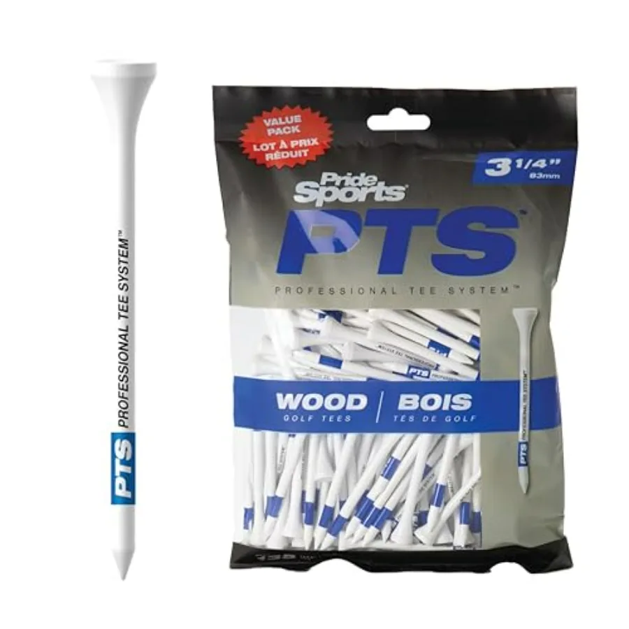 

PTS Wood Golf Tees,3-1/4 Inch #1 Wood Tee on Tour Best for Drivers and Woods