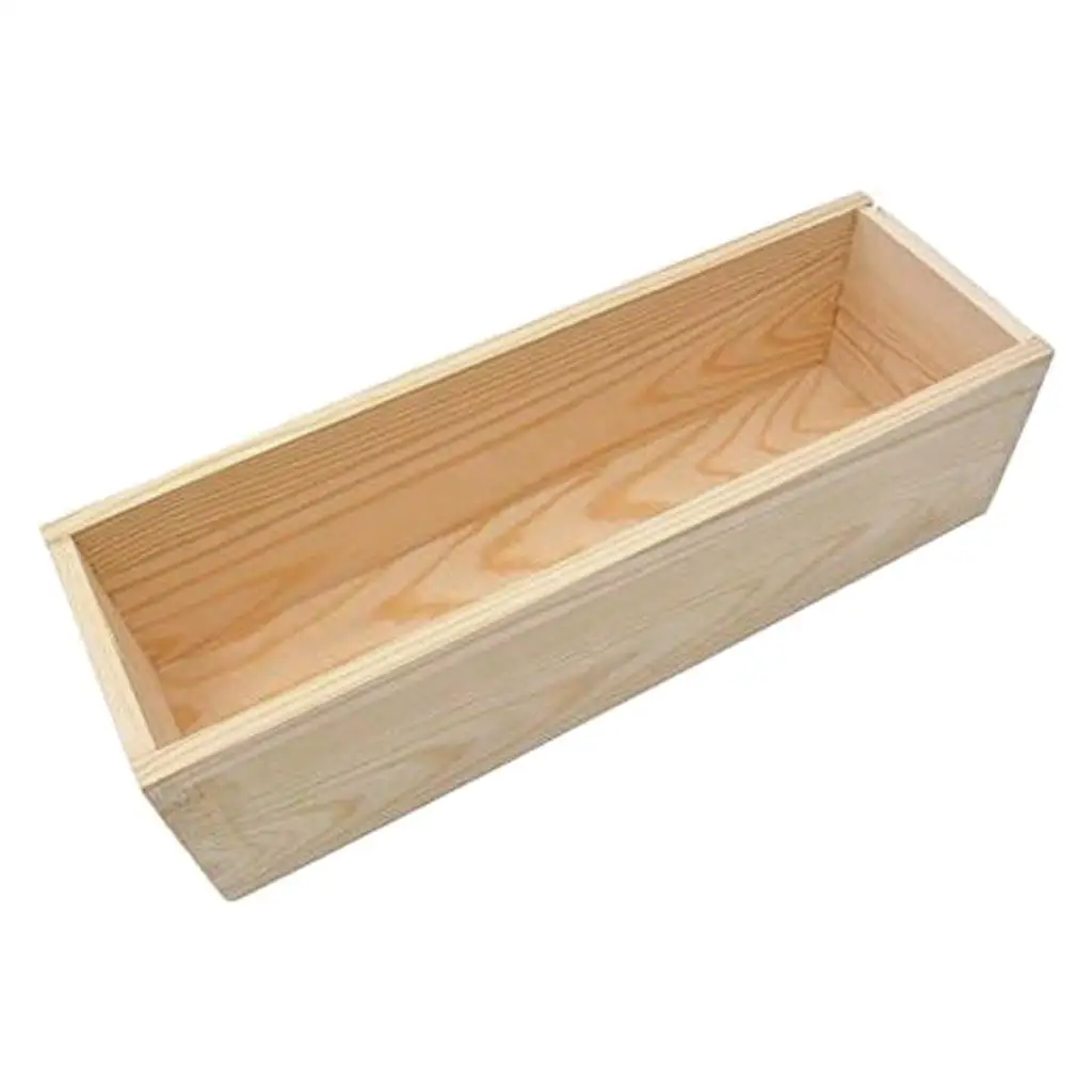 1200g Rectangular Shape Wooden Box Soap Loaf Mold Box Kit, DIY Cake Bread Candle High Quality Wooden Box for More Sanitary