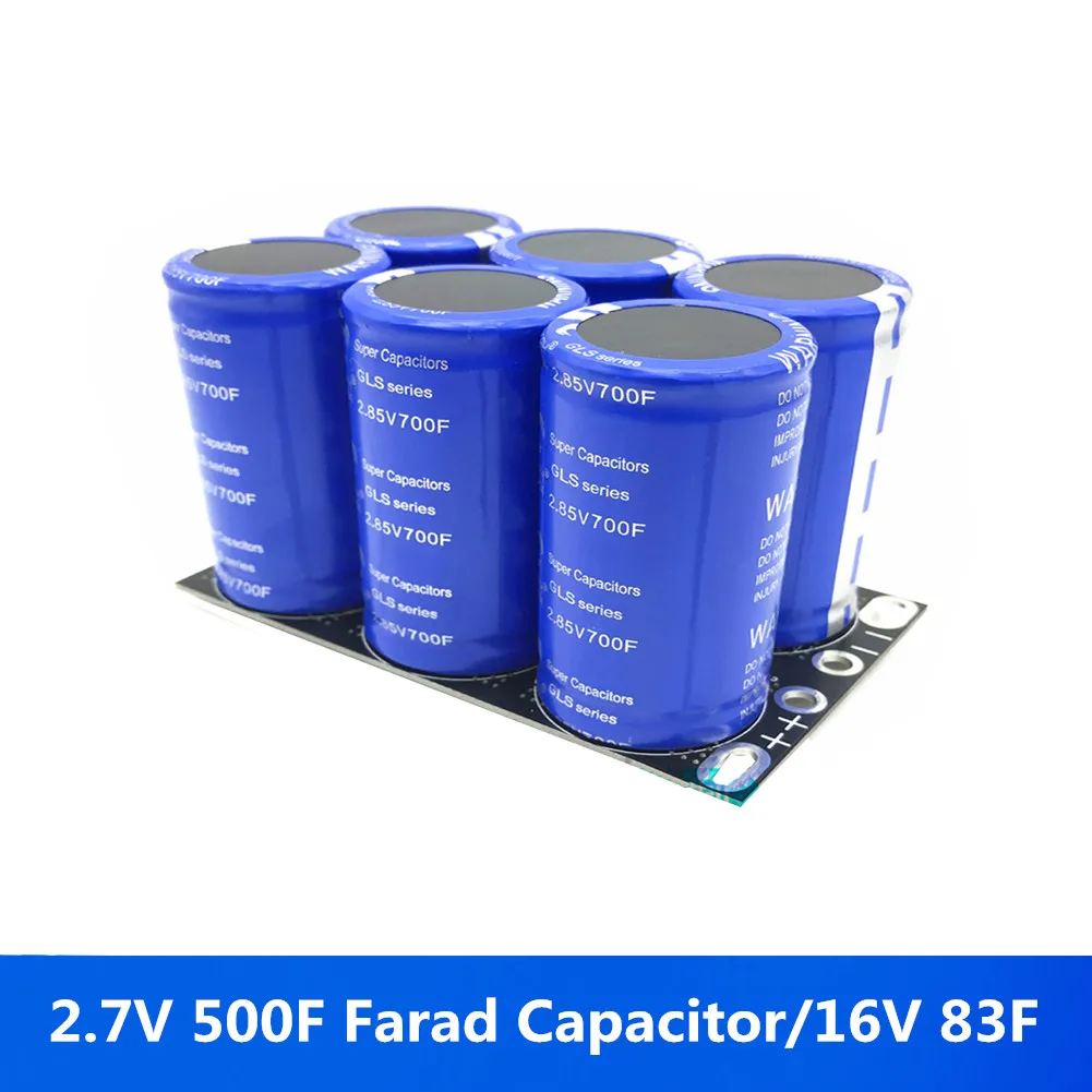 

6PCS/1Set 2.7V 500F Double Row Farad Capacitor Super 16V 83F Automotive Super Farad Capacitor Module with Protective Board