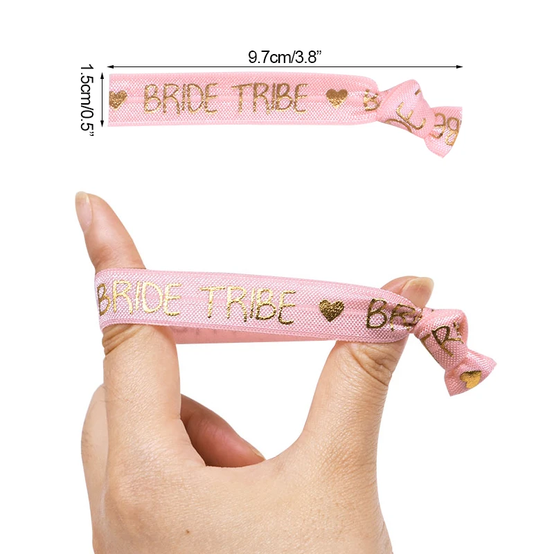 6/11pcs Team Bride Wristbands Bachelorette Party Bracelet Bride To Be Decoration Wedding Party Bridal Shower Supplies Hair Ties