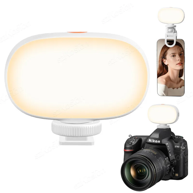 

Mini LED Fill Light Lighting Cold Shoe For Camera Camcorder Vlog Removable Back Clip-on Mobile Phone Photography Light