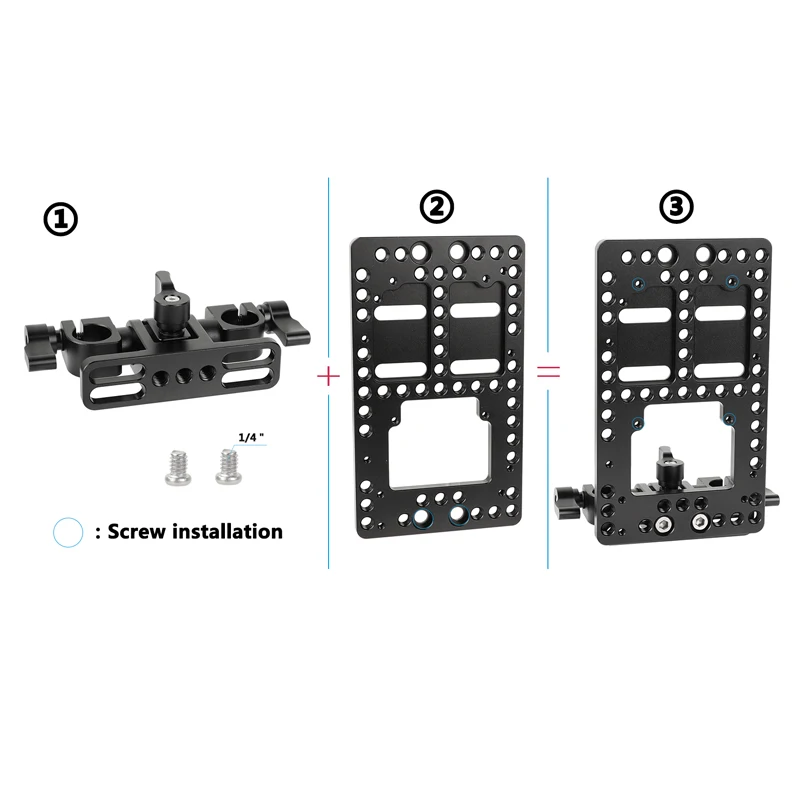 CAMVATE Battery Backboard Cheese Plate with 15mm Rod Clamp for IDX P-V2 Quick Release V-Mount Plate For Shoulder Rig Accessories