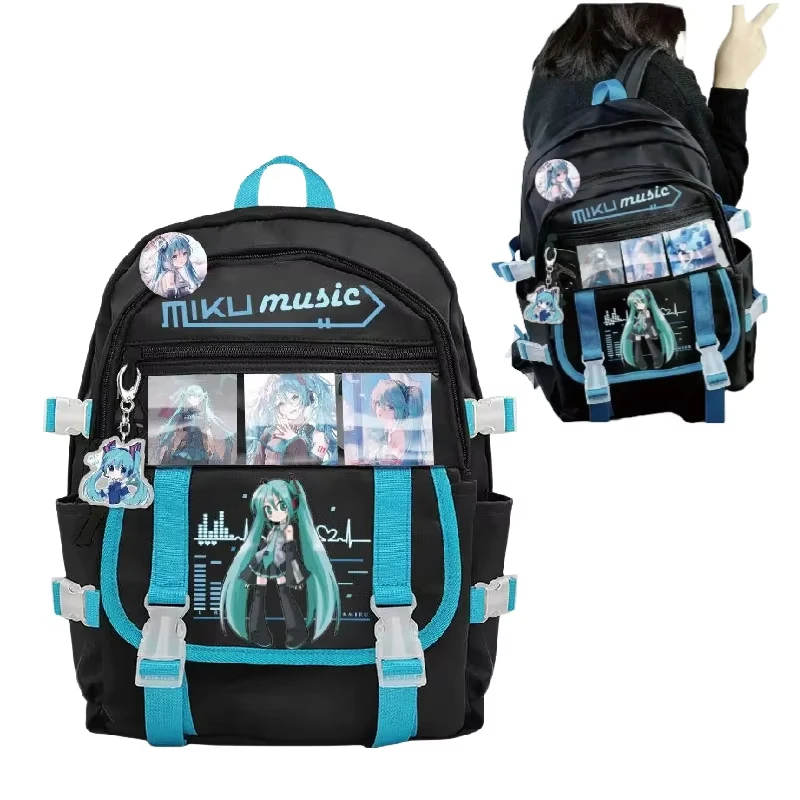 

Kawaii Hatsune Miku Cute Girls Backpack Large Capacity Two-Dimensional Creative Student Junior High Light Backpack Cartoon Gift