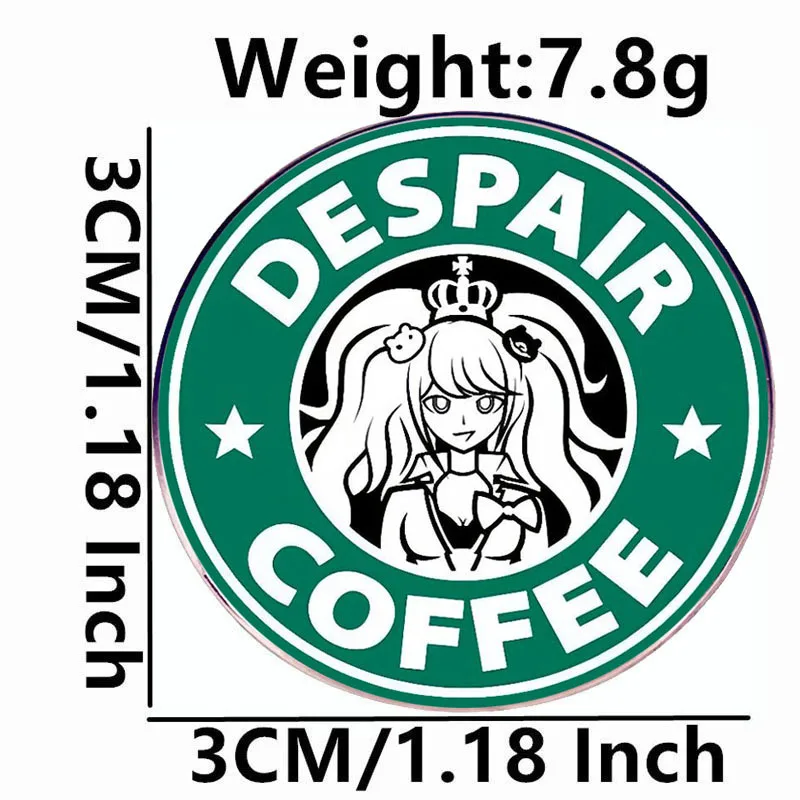 Danganronpa Enoshima Junko Enamel Pins Despair Coffee Lapel Badge Brooch Decoration Jewelry