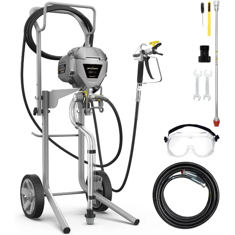 

InoKraft MaXpray M3 Cart Airless Paint Sprayer, Highly Efficient Thinning-Free Minimal Overspray for Up to 15 Gallon