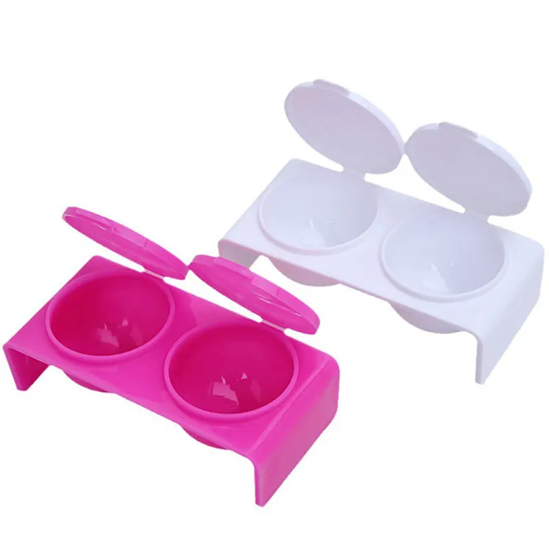 Plastica doppie labbra Dappen piatto acrilico ciotola per unghie tazza polvere acrilica supporto liquido Manicure strumenti per Nail Art