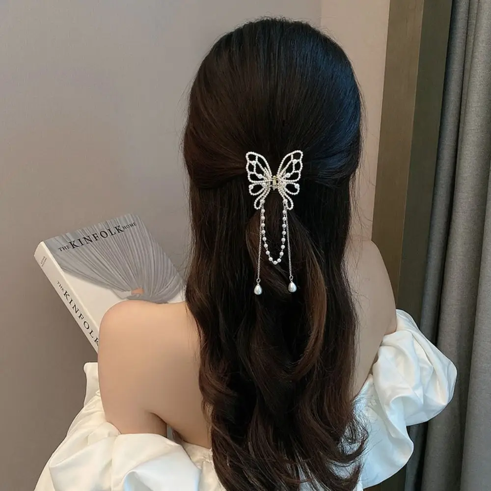 Tassel Claw Clips Pearl Butterfly Clips New Charms Fancy Hair Clips Metal Styling Accessories Claw Clips Women Girls