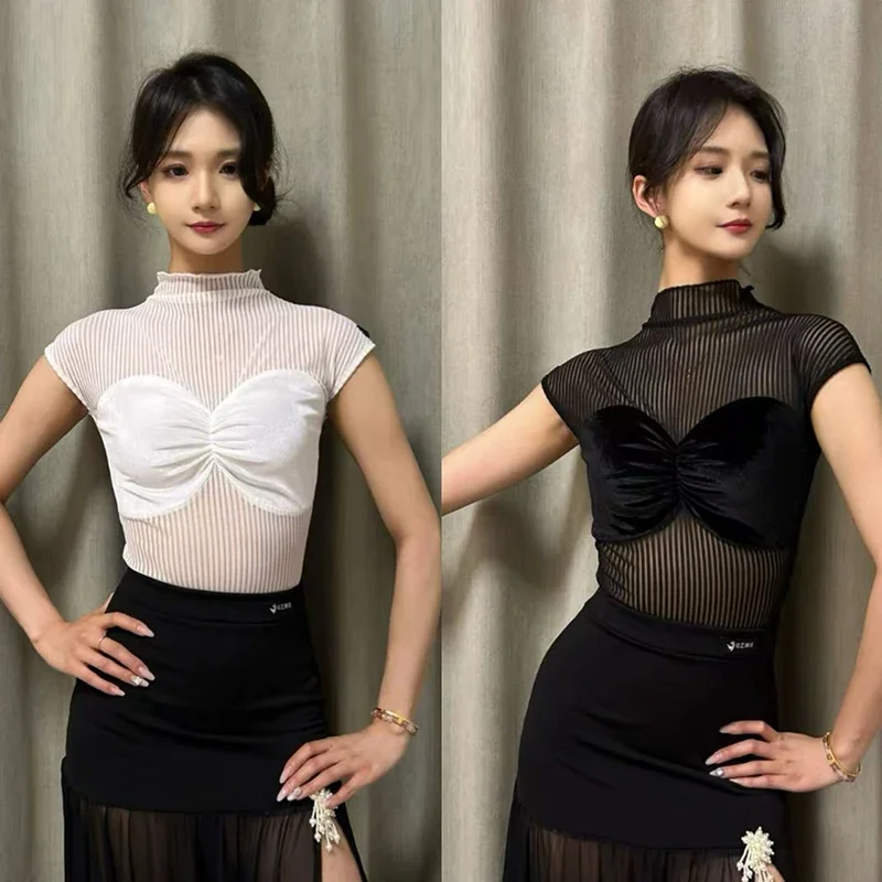

Ballroom Dance Bodysuit For Women Waltz Performance Costume Adult Cha Cha Prom Dance Tops Stage Clothes Training Clothes