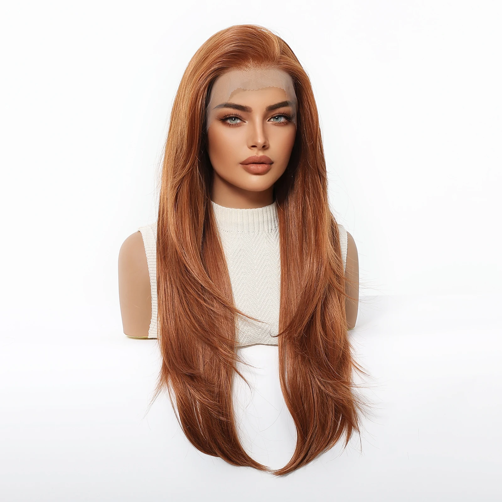 

Реалистичный парик Topshe 13x6 HD с кружевной передней частью, ручной работы, с естественной линией роста волос, предварительно выщипанный, незаметный, без клея, из синтетических волос цвета мед.