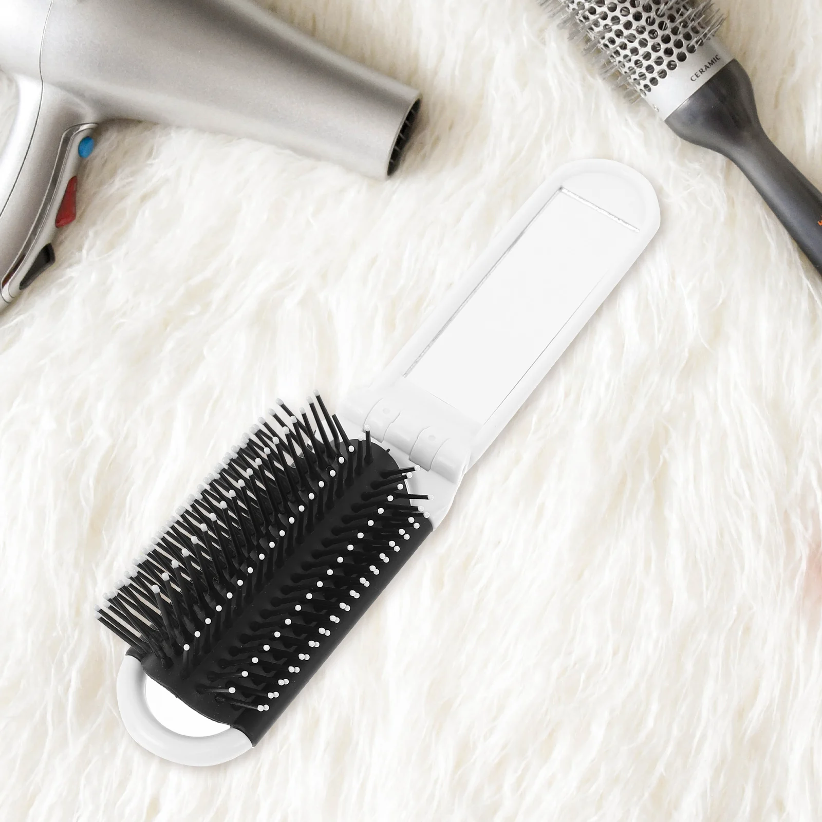 

5Pcs Foldable Portable Mini PP Comb Mirror Hairstyling Tool for Pocket Purse Travel Easy Carrying Hair Combs Hairdressing Tools
