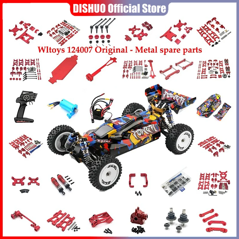 Wltoys 1/12 124007 124017 124019 Metalen Versnellingsbak Differentiële Motor Tandwielen Rc Auto Upgrade Onderdelen Borstelloze Motor Rc Ruponderdelen