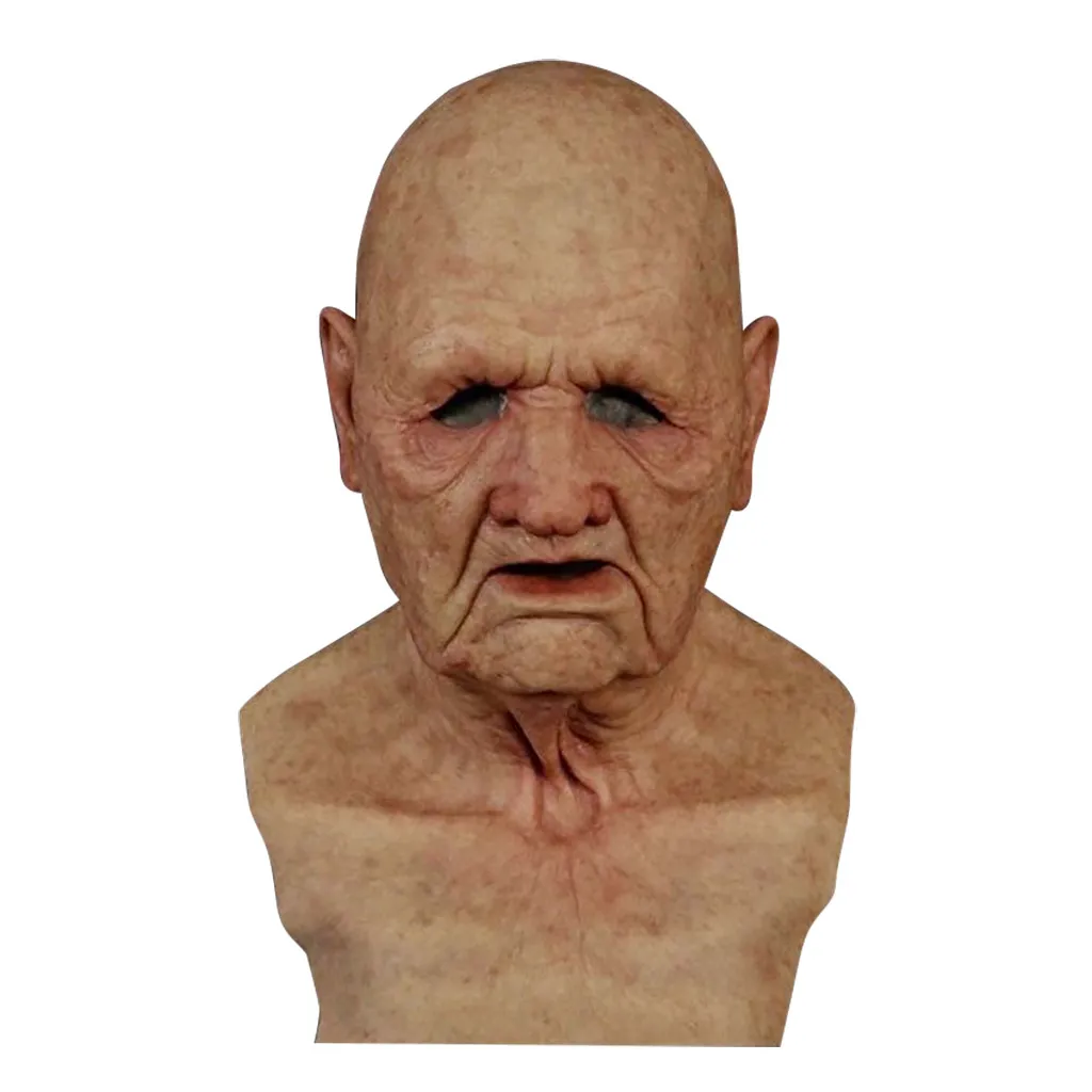 Elderly Man Mask Halloween Party Wrinkle Full for Head Mask Grandpa Face Mask Cosplay Props Party Supplies