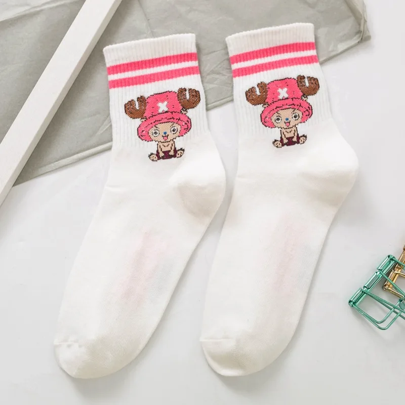 Cartoon Tony Tony Chopper Anime Sock Cosplay Casual Outdoor Socks Funny Luffy Design Unisex Harajuku Cotton Skarpetki Gift