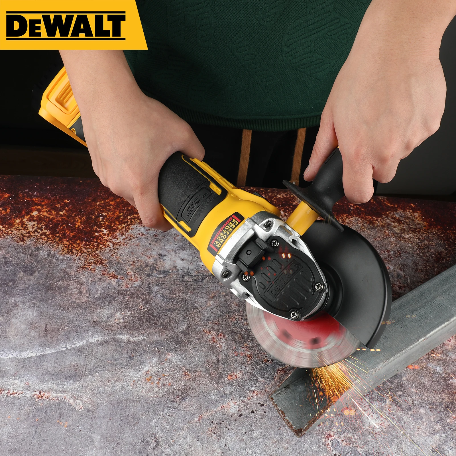 DEWALT DCG405 100/125 مللي متر 18 فولت بطارية ليثيوم فرش شقة رئيس زاوية طاحونة العارية آلة أداة آلة قطع آلة عارية