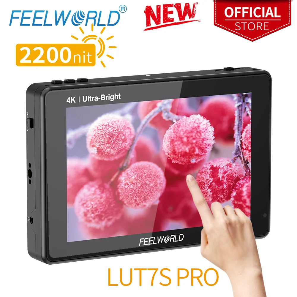 FEELWORLD 7 Inch  2200nits 3D LUT Touch Screen DSLR Camera Field Director AC Monitor 4K HDMI Input Output for Gimbal LUT7S PRO