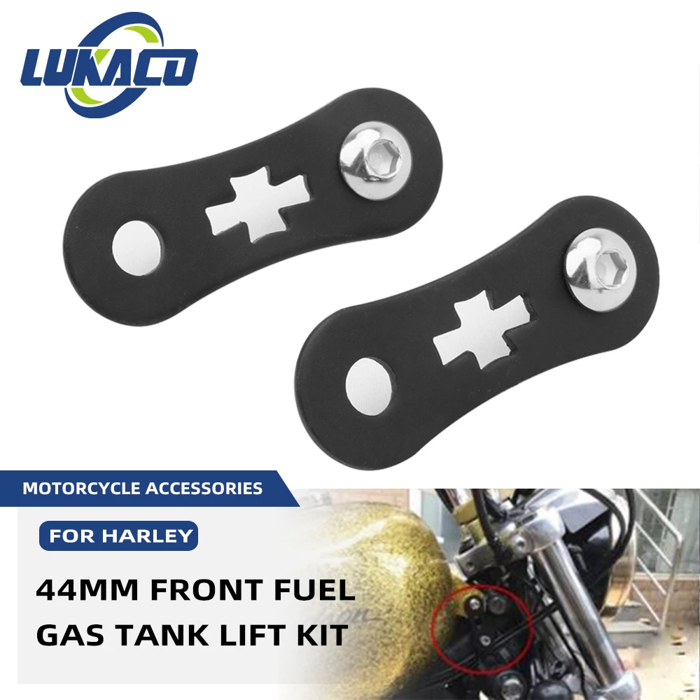 

Motorcycle 44mm /1.73"" Front Fuel Gas Tank Lift Kit Higher Riser Extension Bracket For Harley Sportster XL 883 1200 Dyna 48 72