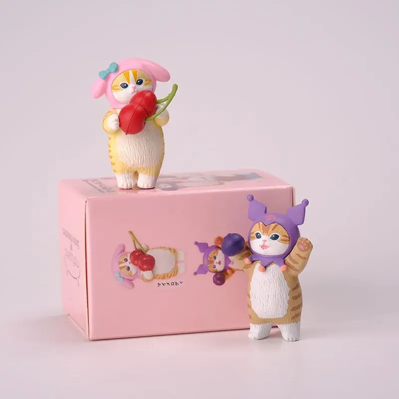 جديد حار Mofuseands القط الشكل صندوق أعمى سانريو عمل الشكل Mofusand عبر خلع الملابس Hellokitty Kuromi دمية نموذج ديكور هدية #4