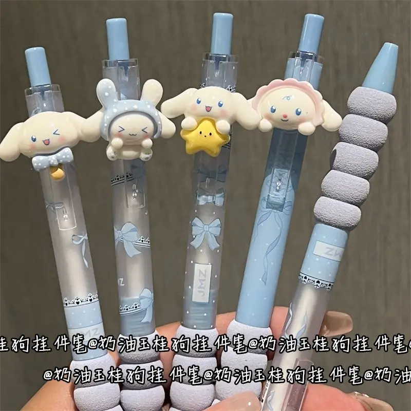 Blauwe Cartoon Cinnamoroll Hanger 0.5mm Zwarte Borstel Vragen Gel Pen Antwoord Pen Student Schoolbenodigdheden Groothandel.