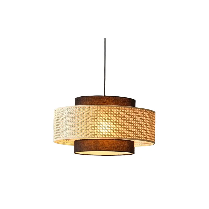 Vintage hanglamp handgemaakte geweven rotan hanglamp LED warme lichten woonkamer restaurant keuken theehuis kroonluchter - afbeelding 2