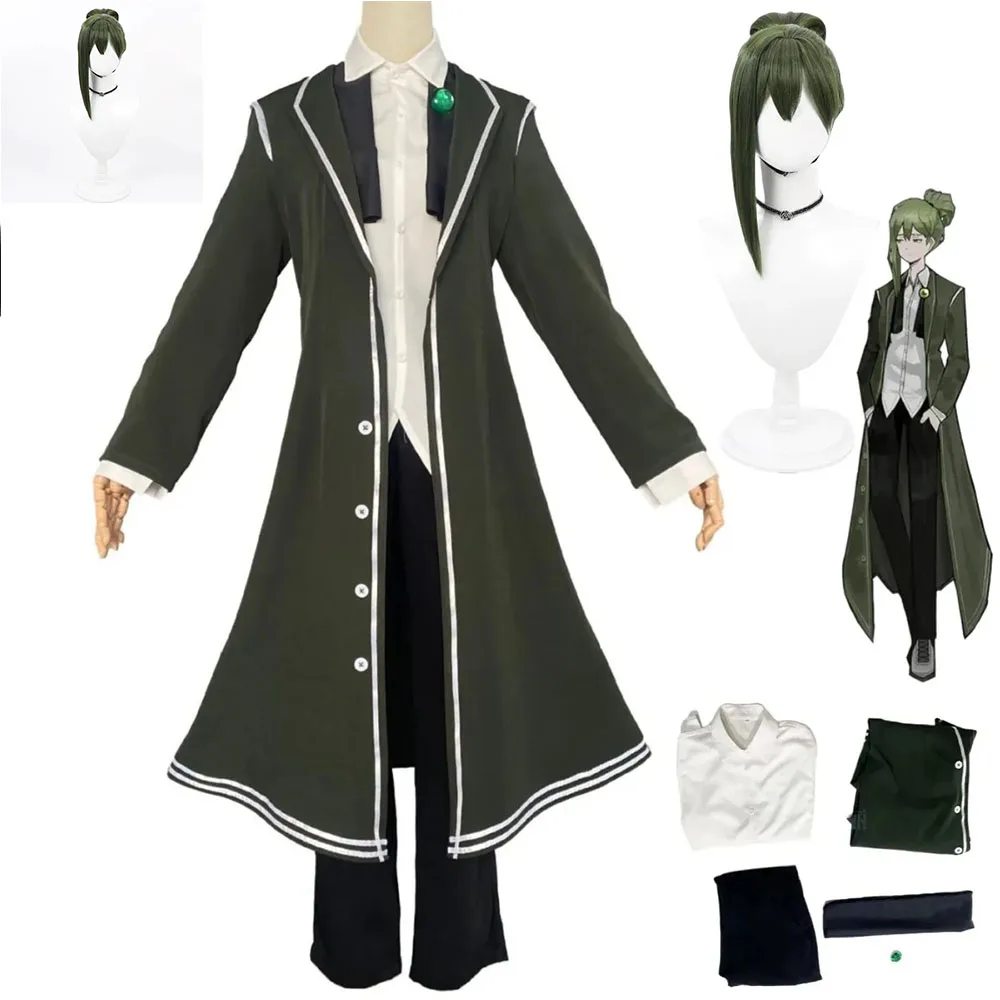 

Аниме-игра, библиотека Ruina Netzach, карнавальный костюм, зеленый длинный плащ, униформа, полный комплект, женский карнавальный костюм на Хэллоуин