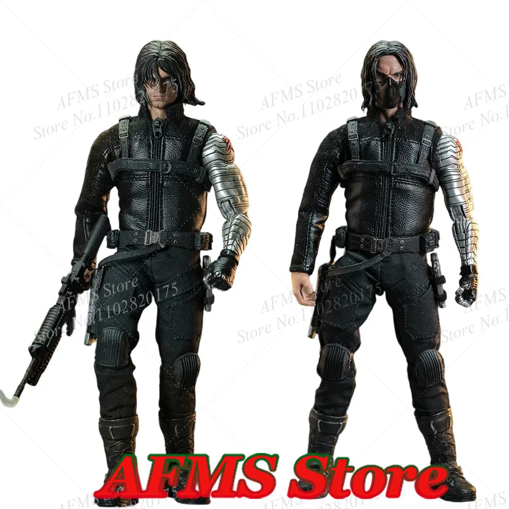 Nota Studio figura coleccionable a escala 1/12 soldado de invierno Bucky Barnes asesino enmascarado 6 "figura de acción de soldado de lujo de cuero para hombres