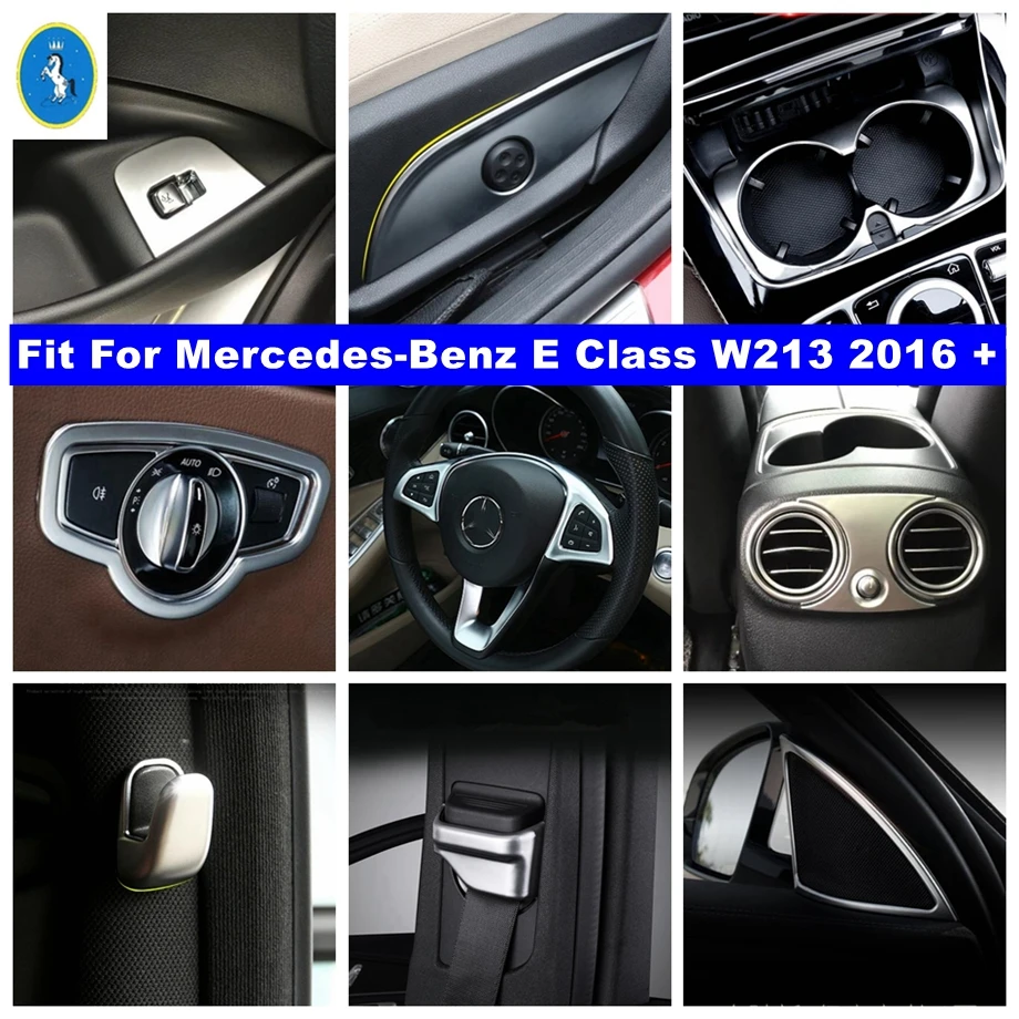 

Matte Auto Pillar A Speaker / Dashboard Air AC / Water Cup Holder Decor Accessories Cover Trim For Benz E Class W213 2016 - 2020