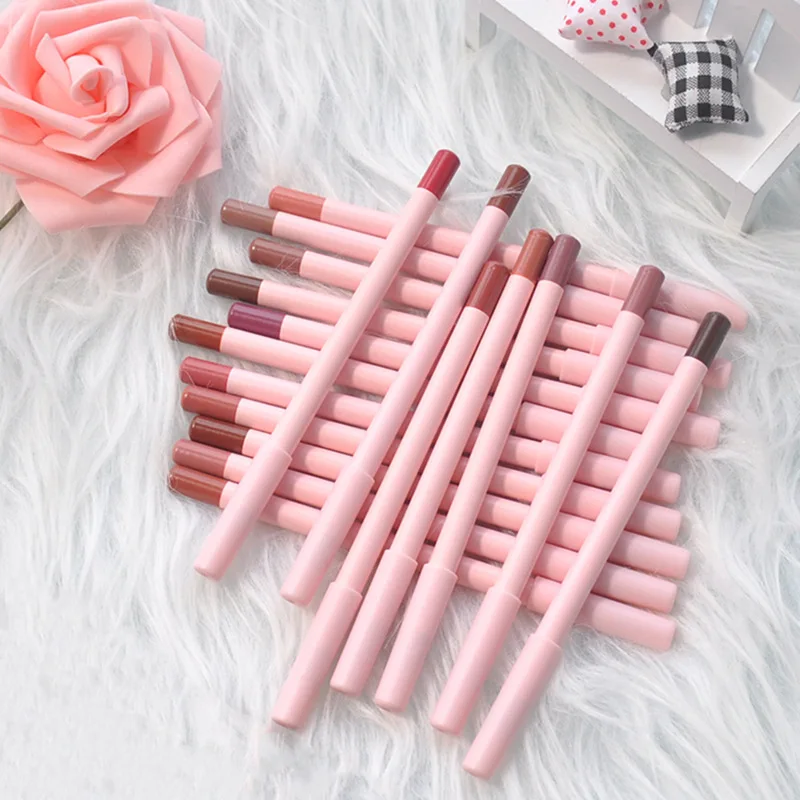 Private LabelNowa, 26-kolorowa matowa konturówka do ust w kolorze ciemnobrązowym, gładka pomadka do ust