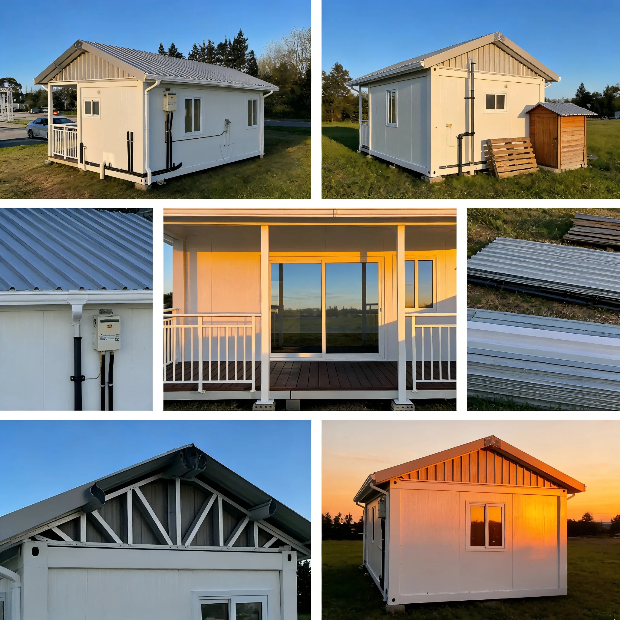 Container room, spacious luxury residence with private balcony, custom layout container room, courtyard vacation cabin
