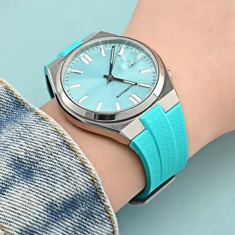 Ремешок из фторкаучука 9 мм для Citizen NJ0150 NJ0151 0158, быстросъемная пряжка, мужские мягкие FKM спортивные водонепроницаемые сменные ремешки для часов