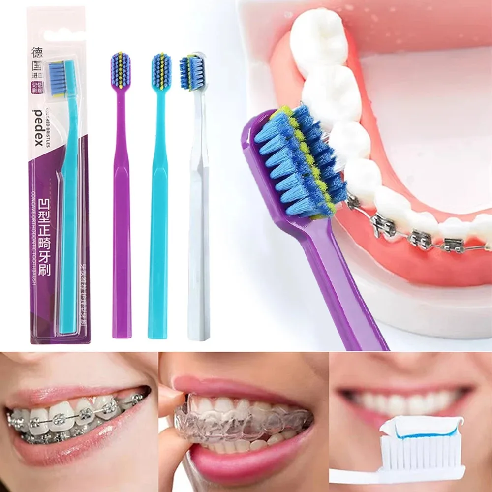 Professional Orthodontic Toothbrush Soft Bristle Interdental Brush Orthodontic Braces Brush For Adult Oral Hygiene Care Tool