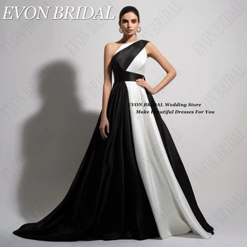 EVON BRIDAL One Shoulder Evening Dresses For Women 2024 Satin Stitching Color Formal Party Gowns A-Line robe de soiree femmes