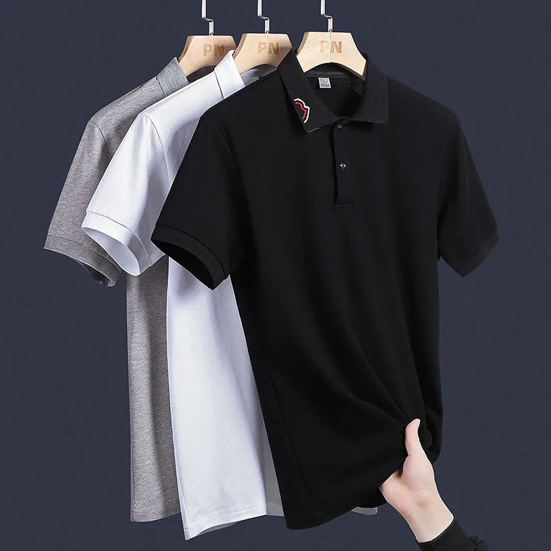 

Flash Shipping Summer Men's Short Sleeved High Quality Thin Pure Cotton Polo Shirt Casual Business Large Size Fat Man T-Shirt