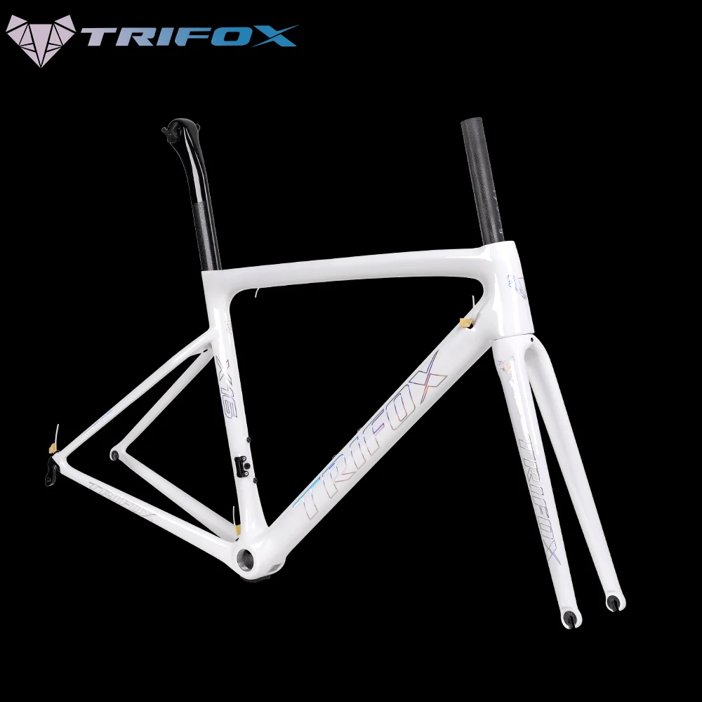 TRIFOX Ultralight Carbon Fiber T800 Road Bike Frame X16QR V Brake 700C Racing Bicycle Frameset