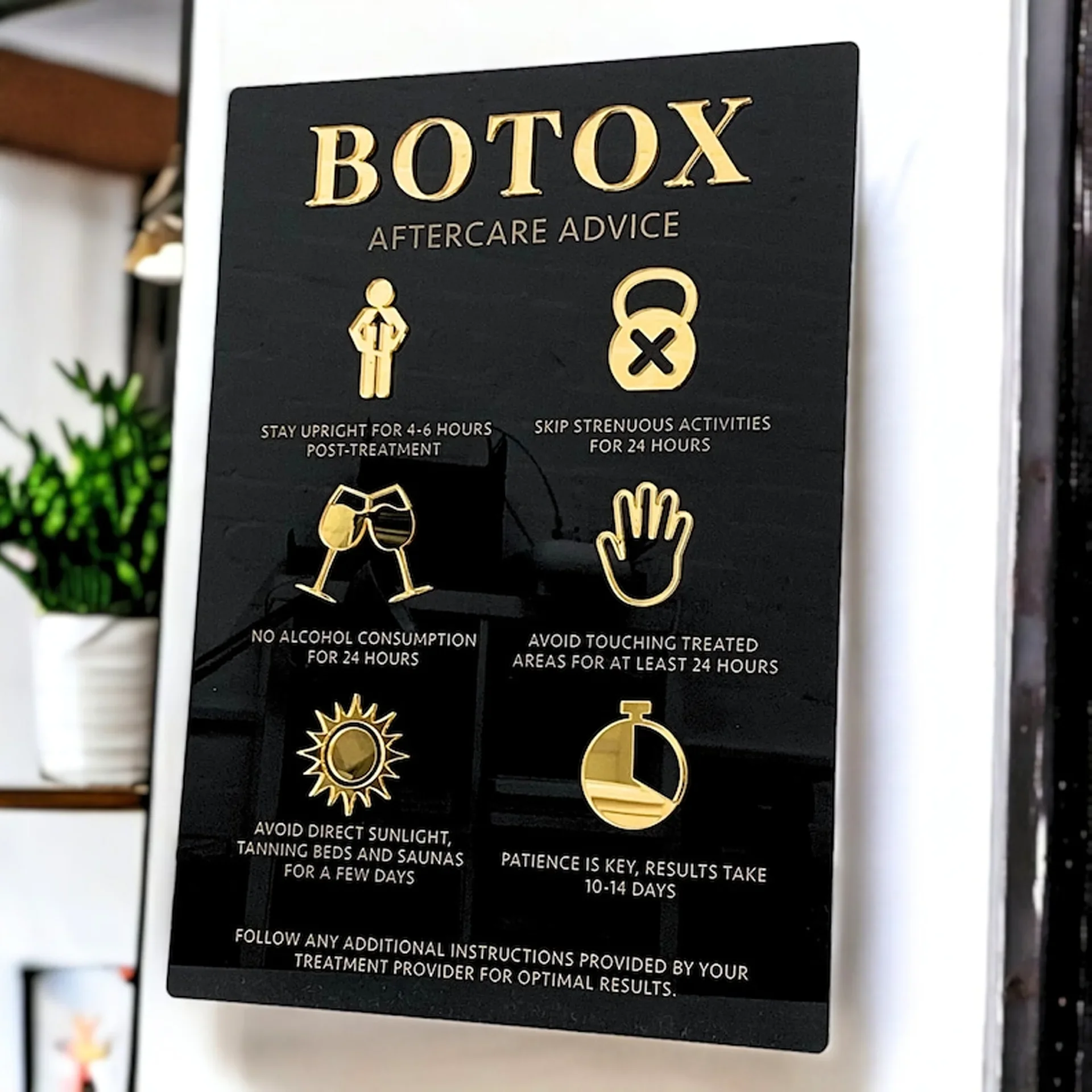 Botox Aftercare Advice A3 3D Botox Aftercare Advice Acrylic Sign Aesthetics Display Signage Beauty Clinic Wall Decor Salon Sign