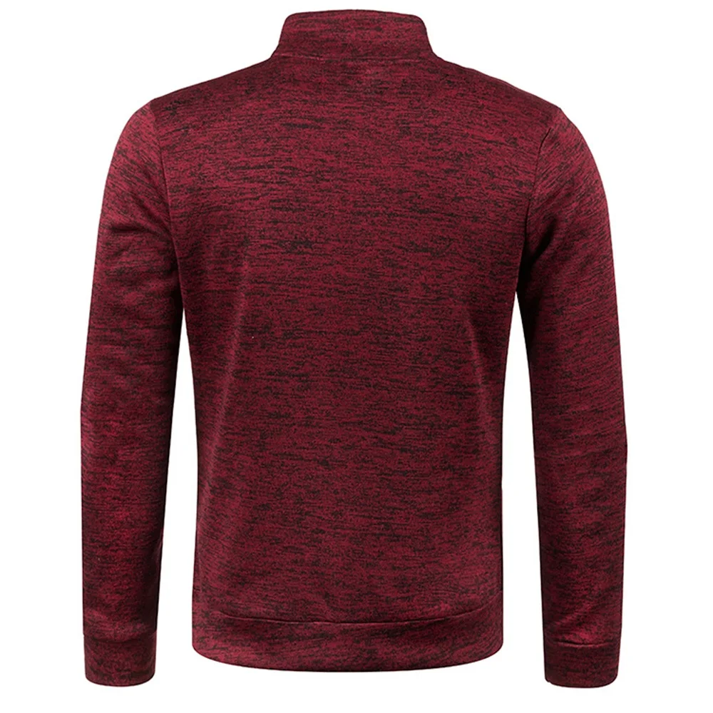 Männer Pullover männer Dicker Sweatshirts Halb Zipper Pullover für Männliche Hoody Mann Sweatshir Herbst Einfarbig Rollkragen Pullover – Detail 9