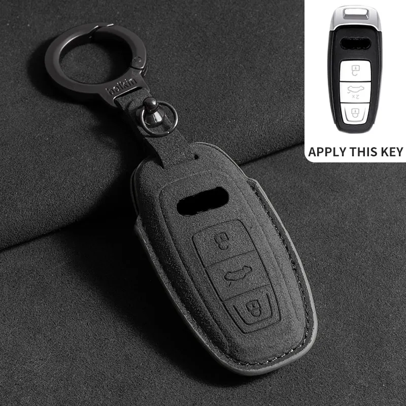 Autoschlüsselhülle für Audi A1 A3 8P A4 B9 A5 A6 C7 8S A7 A8 Q3 Q5 Q7 4M S4 S5 S6 S7 S8 RS3 RS6 SQ5 TTS – Schlüsselanhänger-Zubehör