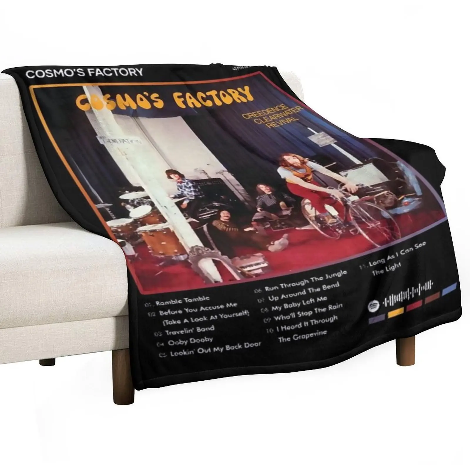 

Creedence Clearwater Revival - Cosmo's Factory Tracklist Album (1) Throw Blanket Luxury Designer decorative Furry Blankets
