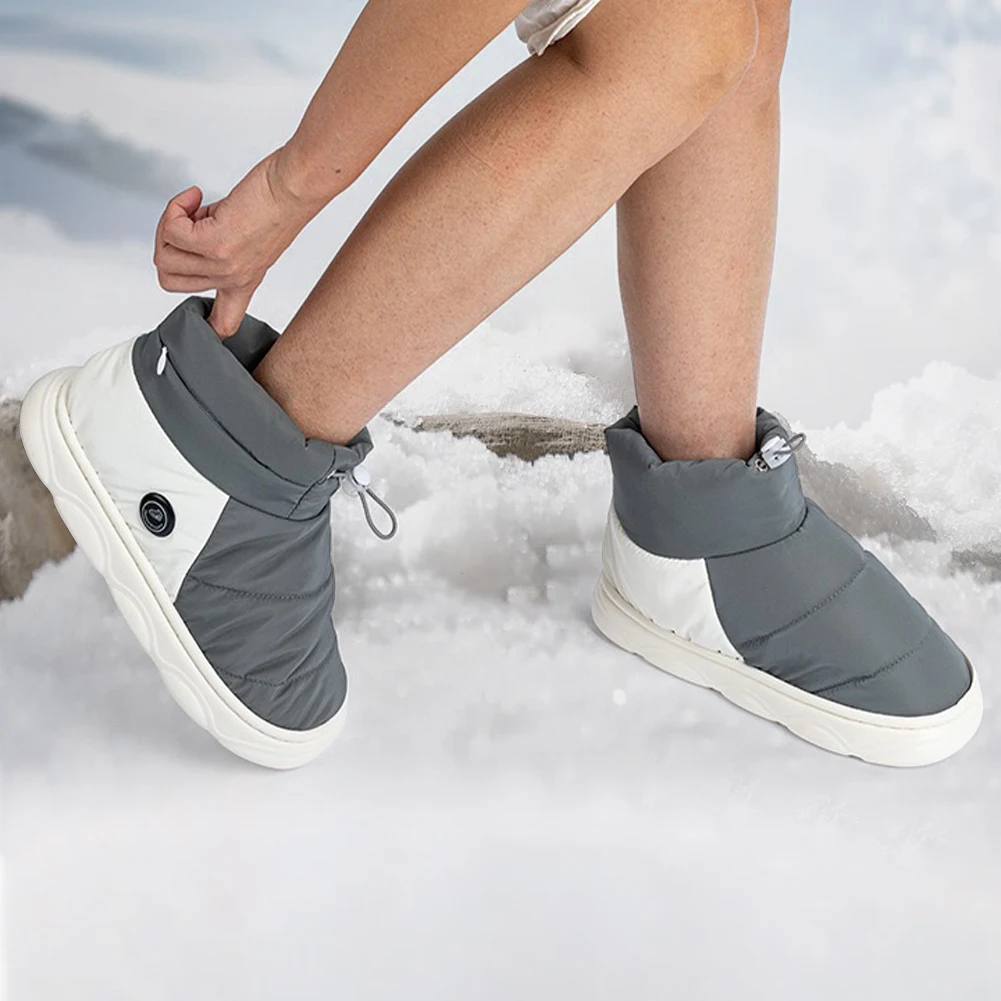 Calentador USB, zapatos para pies, zapatos más cálidos con 3 niveles de calefacción, zapatos térmicos para hombres y mujeres, botas de nieve cálidas para interiores, hogar y oficina